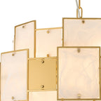 Luminosity Designs Ltd - Bardot 59cm Round Pendant/Semi Flush Faux Alabaster With Metal Panel Art Deco Style Light, 12 x E14, 1.5m Chain - Luminosity Designs Ltd