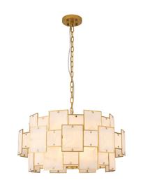 Luminosity Designs Ltd - Bardot 74cm Round Pendant/Semi Flush Faux Alabaster Art Deco Style Light, 17 x E14, 2m Chain - Luminosity Designs Ltd