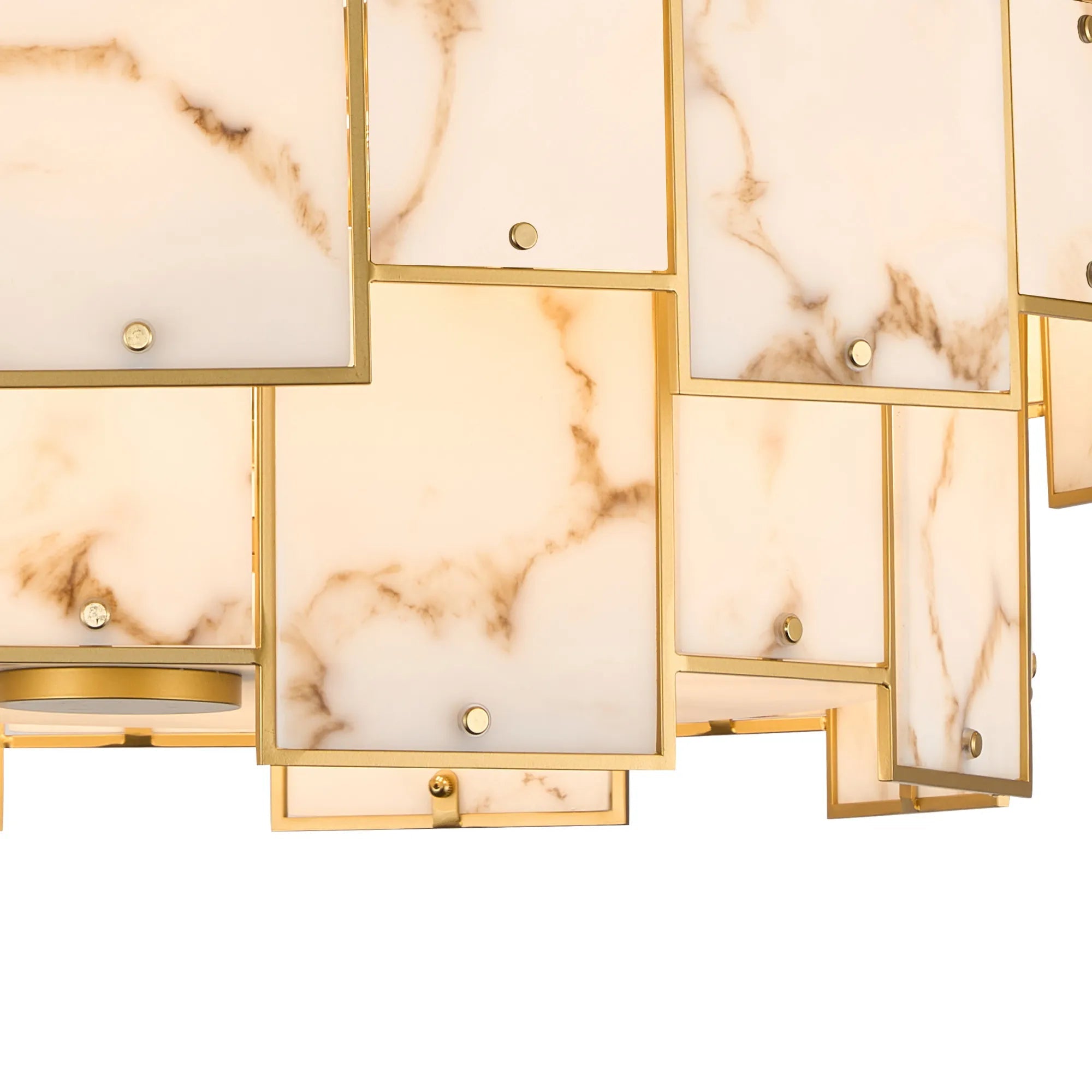 Luminosity Designs Ltd - Bardot 74cm Round Pendant/Semi Flush Faux Alabaster Art Deco Style Light, 17 x E14, 2m Chain - Luminosity Designs Ltd