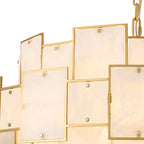 Luminosity Designs Ltd - Bardot 74cm Round Pendant/Semi Flush Faux Alabaster Art Deco Style Light, 17 x E14, 2m Chain - Luminosity Designs Ltd