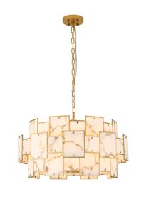 Luminosity Designs Ltd - Bardot 74cm Round Pendant/Semi Flush Faux Alabaster Art Deco Style Light, 17 x E14, 2m Chain - Luminosity Designs Ltd