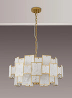 Luminosity Designs Ltd - Bardot 74cm Round Pendant/Semi Flush Faux Alabaster Art Deco Style Light, 17 x E14, 2m Chain - Luminosity Designs Ltd