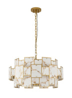 Luminosity Designs Ltd - Bardot 74cm Round Pendant/Semi Flush Faux Alabaster Art Deco Style Light, 17 x E14, 2m Chain - Luminosity Designs Ltd