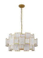 Luminosity Designs Ltd - Bardot 74cm Round Pendant/Semi Flush Faux Alabaster Art Deco Style Light, 17 x E14, 2m Chain - Luminosity Designs Ltd
