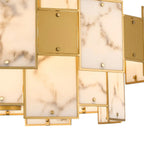 Luminosity Designs Ltd - Bardot 74cm Round Pendant/Semi Flush Faux Alabaster With Metal Plates Art Deco Style Light, 17 x E14, 2m Chain - Luminosity Designs Ltd