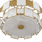 Luminosity Designs Ltd - Bardot 74cm Round Pendant/Semi Flush Faux Alabaster With Metal Plates Art Deco Style Light, 17 x E14, 2m Chain - Luminosity Designs Ltd