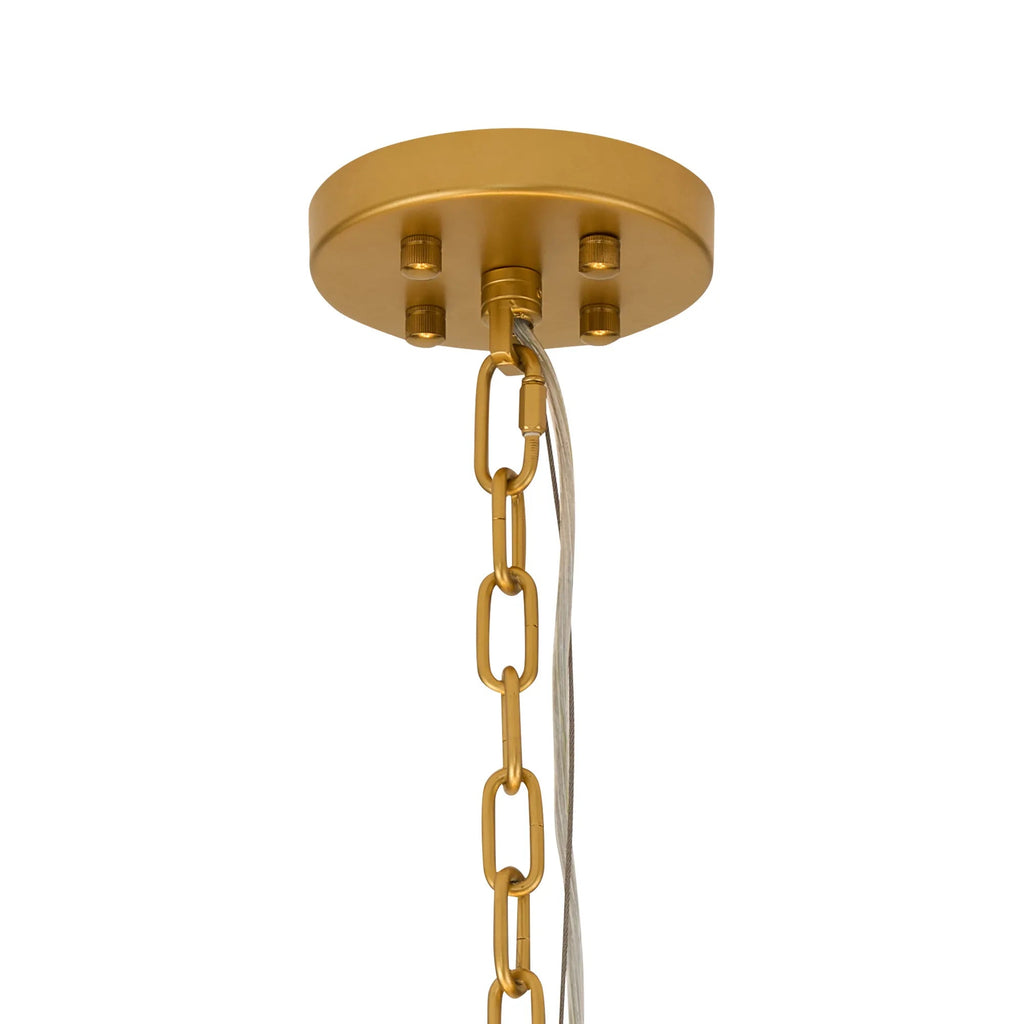 Luminosity Designs Ltd - Bardot 74cm Round Pendant/Semi Flush Faux Alabaster With Metal Plates Art Deco Style Light, 17 x E14, 2m Chain - Luminosity Designs Ltd