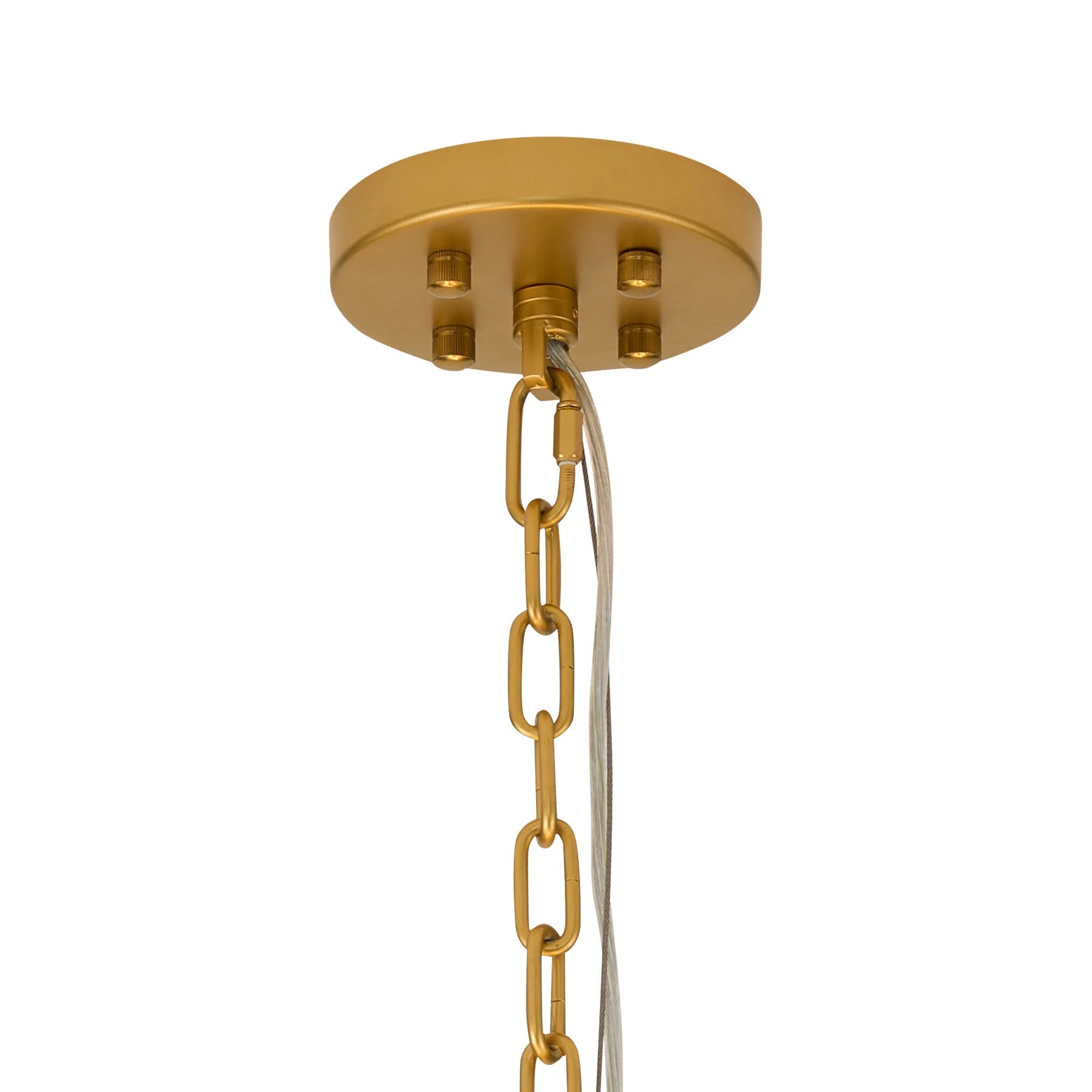 Luminosity Designs Ltd - Bardot 74cm Round Pendant/Semi Flush Faux Alabaster With Metal Plates Art Deco Style Light, 17 x E14, 2m Chain - Luminosity Designs Ltd