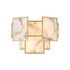 Luminosity Designs Ltd - Bardot Switched Wall Light Flush Faux Alabaster Art Deco Style Light, 2 x E14 - Luminosity Designs Ltd