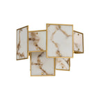 Luminosity Designs Ltd - Bardot Switched Wall Light Flush Faux Alabaster Art Deco Style Light, 2 x E14 - Luminosity Designs Ltd