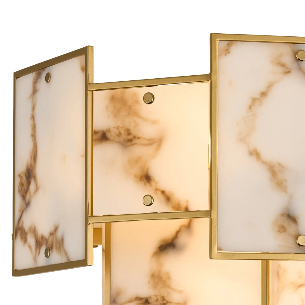 Luminosity Designs Ltd - Bardot Switched Wall Light Flush Faux Alabaster Art Deco Style Light, 2 x E14 - Luminosity Designs Ltd