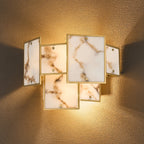 Luminosity Designs Ltd - Bardot Switched Wall Light Flush Faux Alabaster Art Deco Style Light, 2 x E14 - Luminosity Designs Ltd