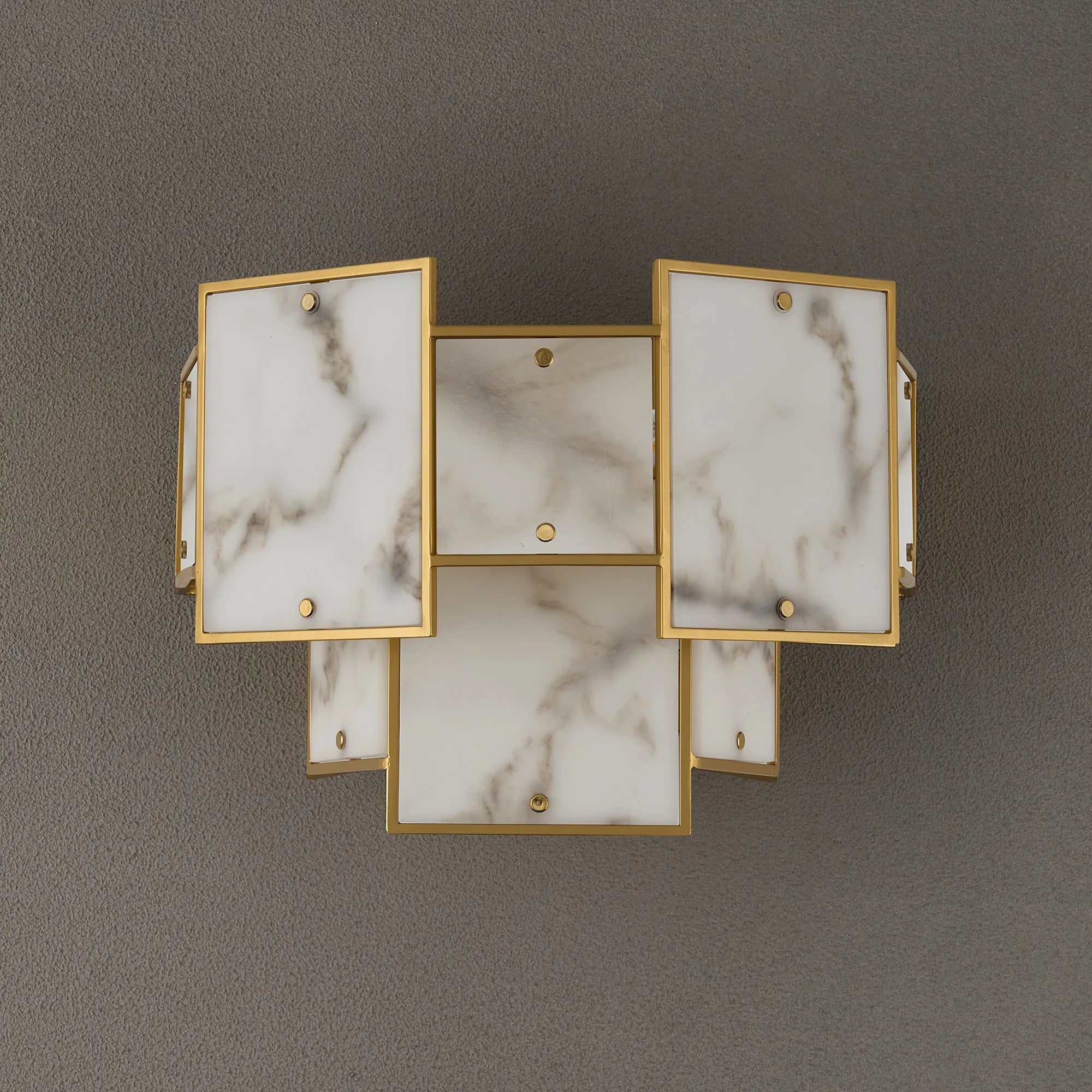 Luminosity Designs Ltd - Bardot Switched Wall Light Flush Faux Alabaster Art Deco Style Light, 2 x E14 - Luminosity Designs Ltd