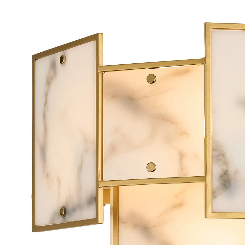 Luminosity Designs Ltd - Bardot Switched Wall Light Flush Faux Alabaster Art Deco Style Light, 2 x E14 - Luminosity Designs Ltd