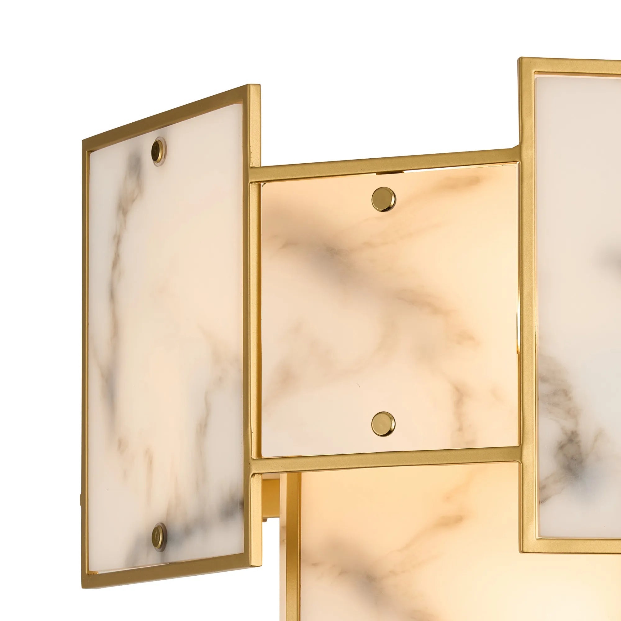 Luminosity Designs Ltd - Bardot Switched Wall Light Flush Faux Alabaster Art Deco Style Light, 2 x E14 - Luminosity Designs Ltd