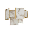 Luminosity Designs Ltd - Bardot Switched Wall Light Flush Faux Alabaster Art Deco Style Light, 2 x E14 - Luminosity Designs Ltd
