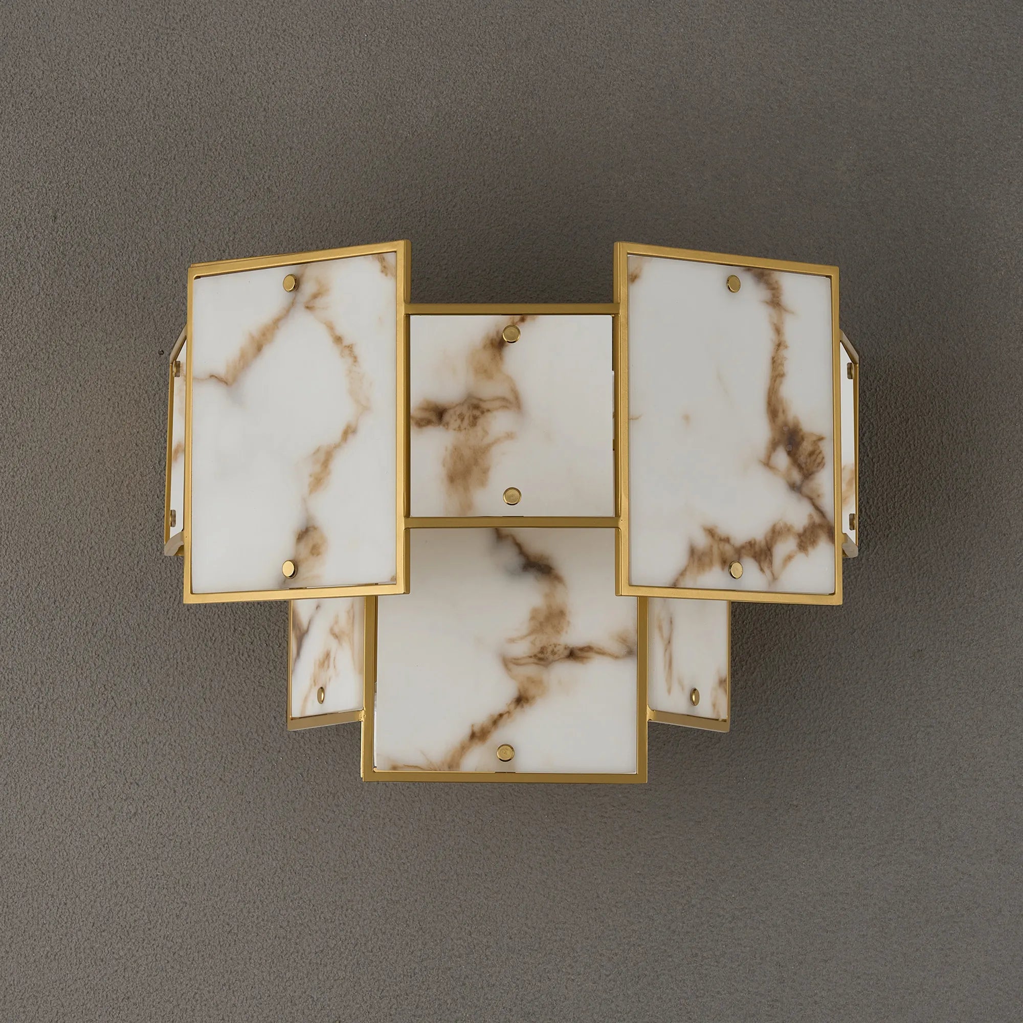 Luminosity Designs Ltd - Bardot Switched Wall Light Flush Faux Alabaster Art Deco Style Light, 2 x E14 - Luminosity Designs Ltd