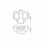 Luminosity Designs Ltd - Bardot Switched Wall Light Flush Faux Alabaster Art Deco Style Light, 2 x E14 - Luminosity Designs Ltd