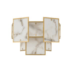 Luminosity Designs Ltd - Bardot Switched Wall Light Flush Faux Alabaster Art Deco Style Light, 2 x E14 - Luminosity Designs Ltd