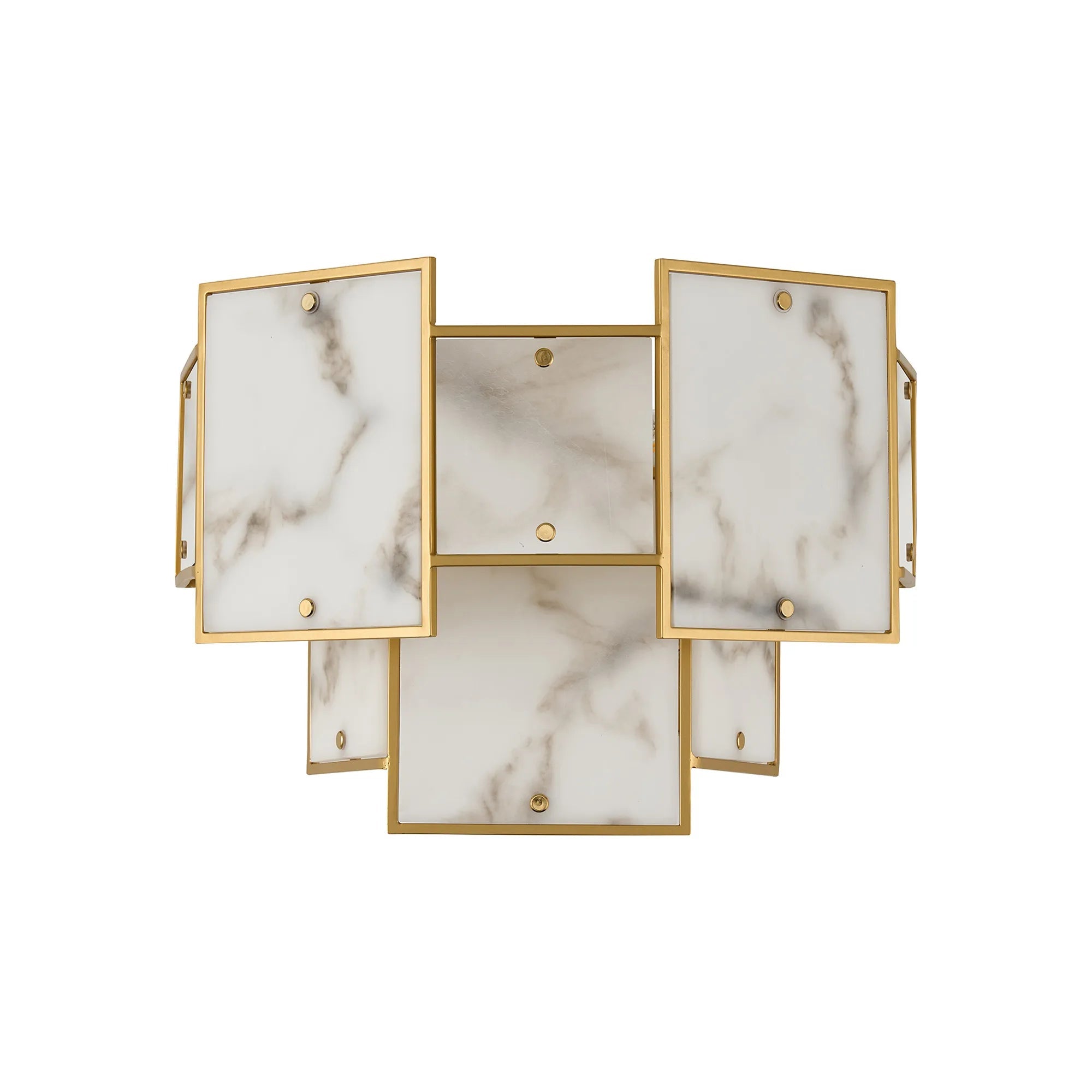 Luminosity Designs Ltd - Bardot Switched Wall Light Flush Faux Alabaster Art Deco Style Light, 2 x E14 - Luminosity Designs Ltd