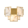 Luminosity Designs Ltd - Bardot Switched Wall Light Flush Faux Alabaster With Metal Plates Art Deco Style Light, 2 x E14 - Luminosity Designs Ltd