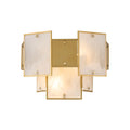 Luminosity Designs Ltd - Bardot Switched Wall Light Flush Faux Alabaster With Metal Plates Art Deco Style Light, 2 x E14 - Luminosity Designs Ltd