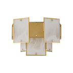 Luminosity Designs Ltd - Bardot Switched Wall Light Flush Faux Alabaster With Metal Plates Art Deco Style Light, 2 x E14 - Luminosity Designs Ltd