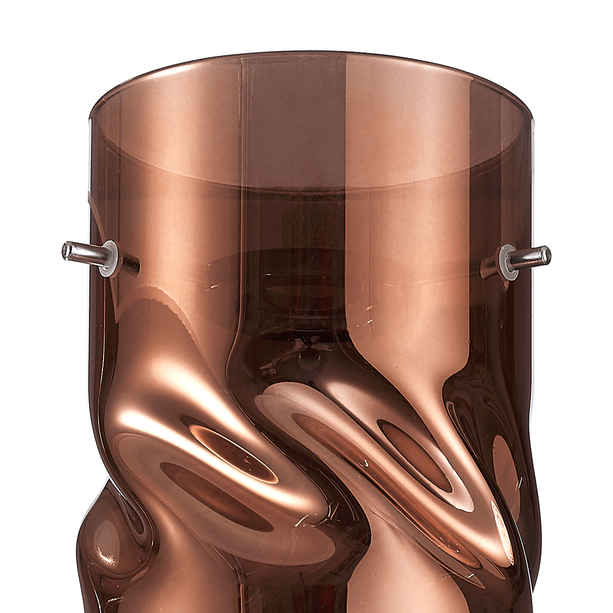 Luminosity Designs - Baron Tall Twisted Cylinder Glass Shade With Polished Chrome 3 Rod Suspension Plate - Luminosity Designs Ltd