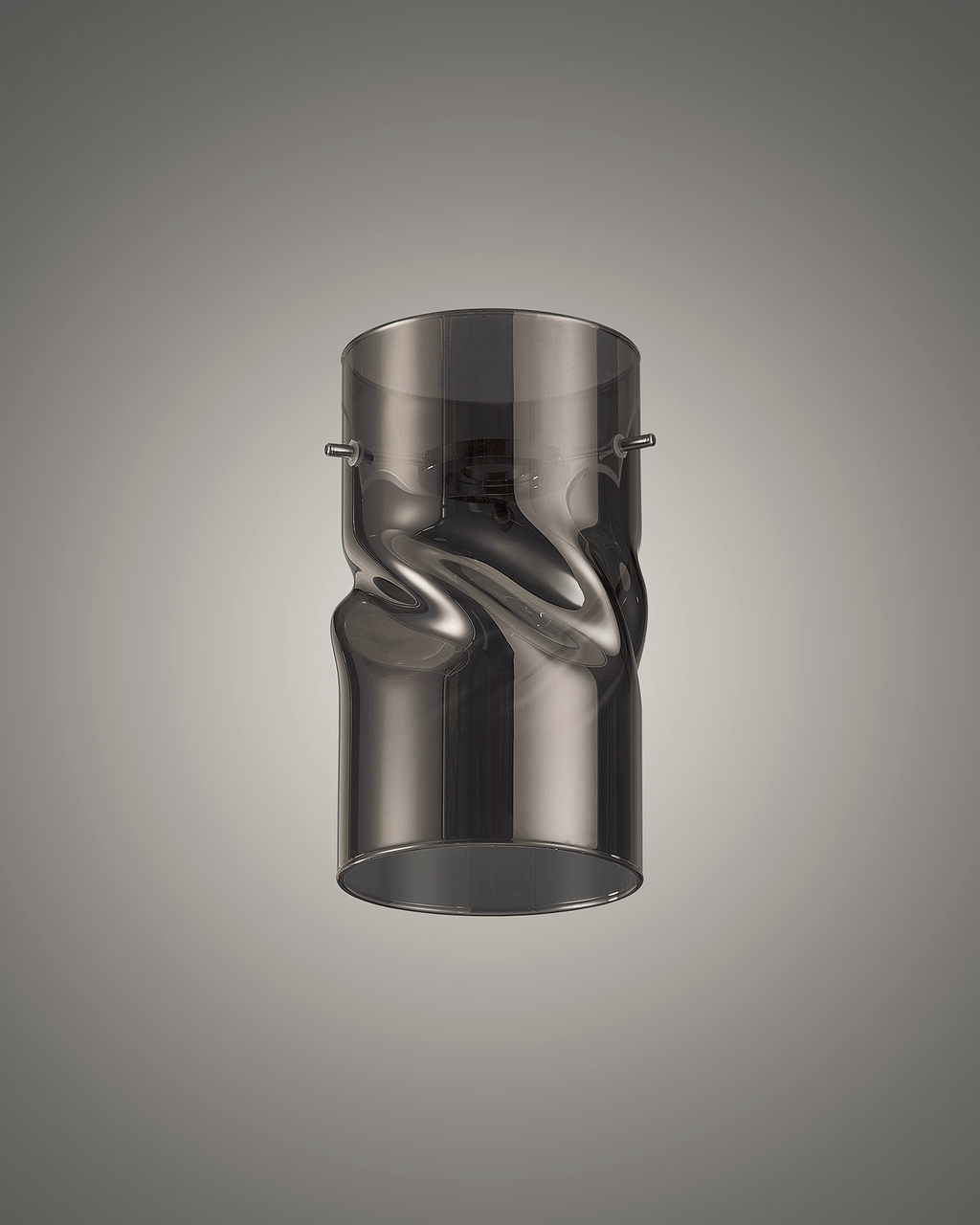 Luminosity Designs - Baron Tall Twisted Cylinder Glass Shade With Polished Chrome 3 Rod Suspension Plate - Luminosity Designs Ltd