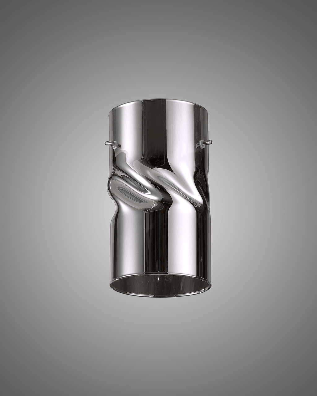 Luminosity Designs - Baron Tall Twisted Cylinder Glass Shade With Polished Chrome 3 Rod Suspension Plate - Luminosity Designs Ltd