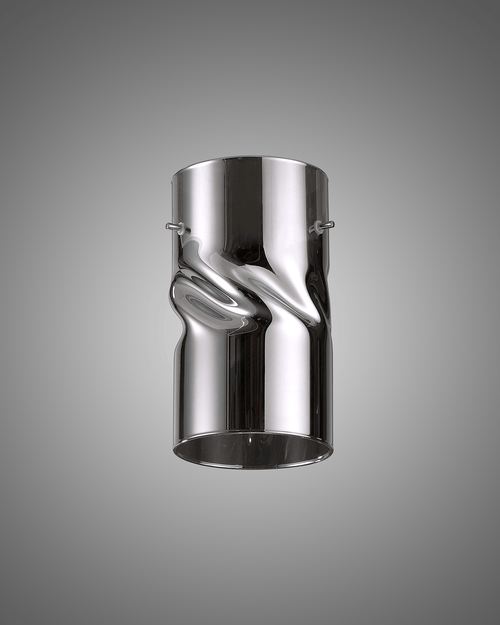 Luminosity Designs - Baron Tall Twisted Cylinder Glass Shade With Polished Chrome 3 Rod Suspension Plate - Luminosity Designs Ltd
