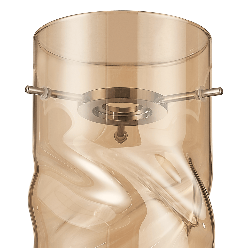 Luminosity Designs - Baron Tall Twisted Cylinder Glass Shade With Polished Chrome 3 Rod Suspension Plate - Luminosity Designs Ltd