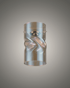 Luminosity Designs - Baron Tall Twisted Cylinder Glass Shade With Polished Chrome 3 Rod Suspension Plate - Luminosity Designs Ltd