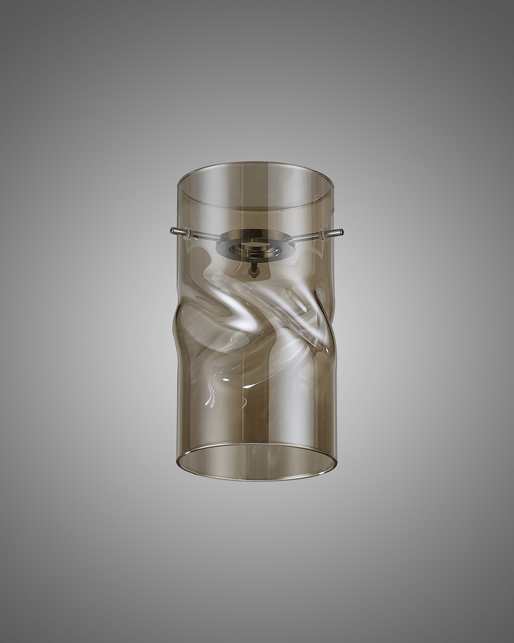 Luminosity Designs - Baron Tall Twisted Cylinder Glass Shade With Polished Chrome 3 Rod Suspension Plate - Luminosity Designs Ltd