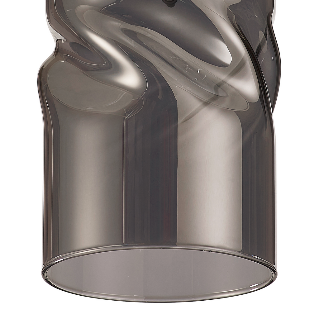 Luminosity Designs - Baron Tall Twisted Cylinder Glass Shade With Polished Chrome 3 Rod Suspension Plate - Luminosity Designs Ltd