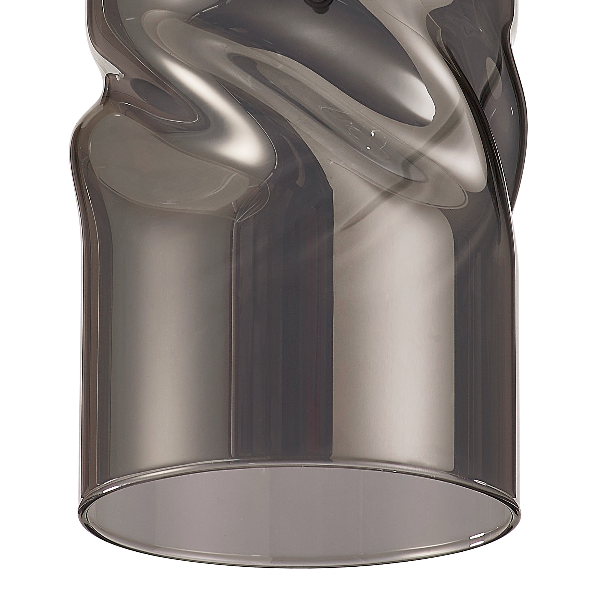 Luminosity Designs - Baron Tall Twisted Cylinder Glass Shade With Polished Chrome 3 Rod Suspension Plate - Luminosity Designs Ltd