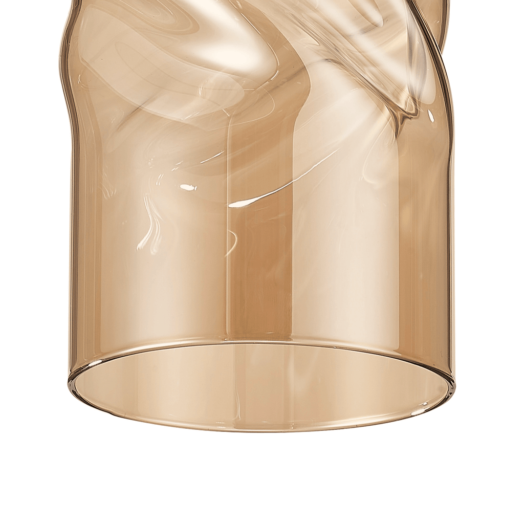 Luminosity Designs - Baron Tall Twisted Cylinder Glass Shade With Polished Chrome 3 Rod Suspension Plate - Luminosity Designs Ltd