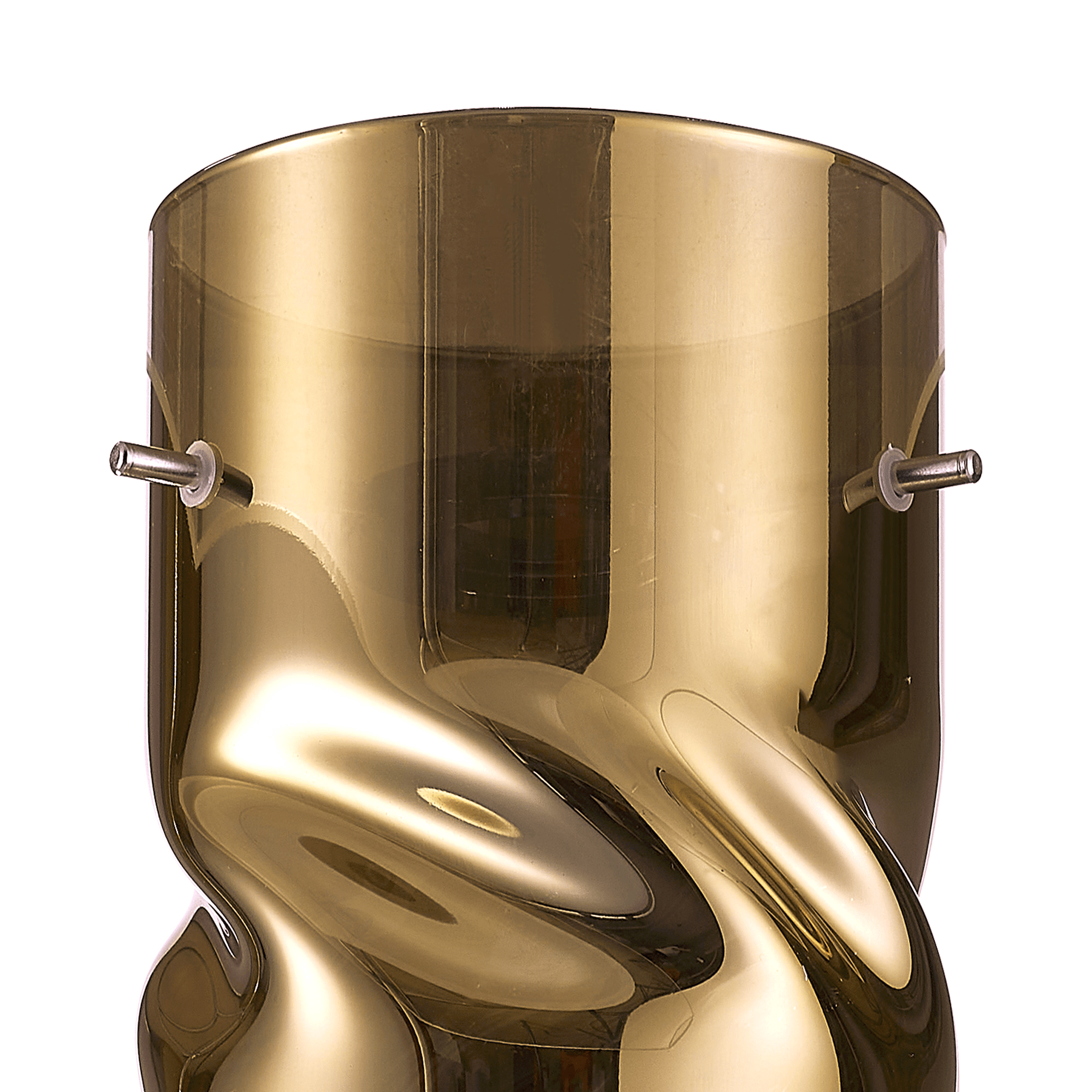 Luminosity Designs - Baron Tall Twisted Cylinder Glass Shade With Polished Chrome 3 Rod Suspension Plate - Luminosity Designs Ltd