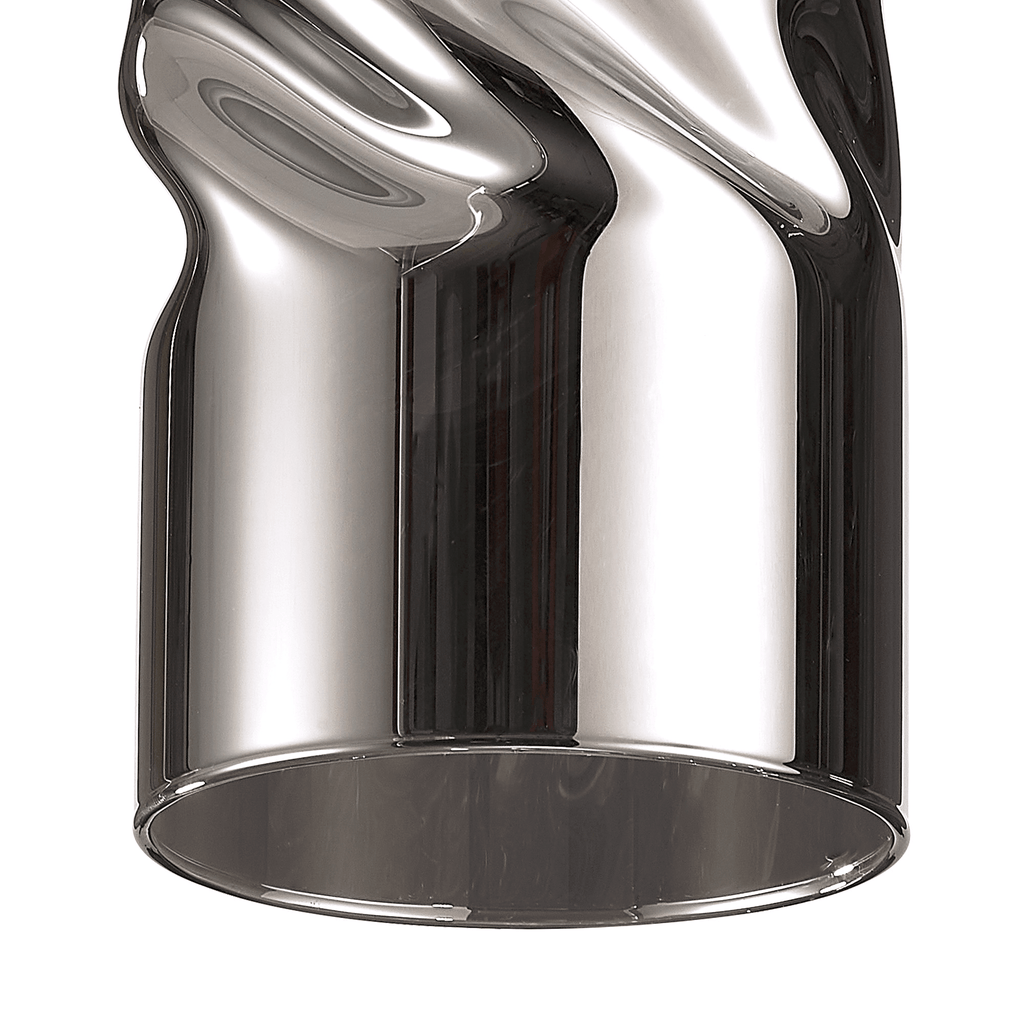 Luminosity Designs - Baron Tall Twisted Cylinder Glass Shade With Polished Chrome 3 Rod Suspension Plate - Luminosity Designs Ltd
