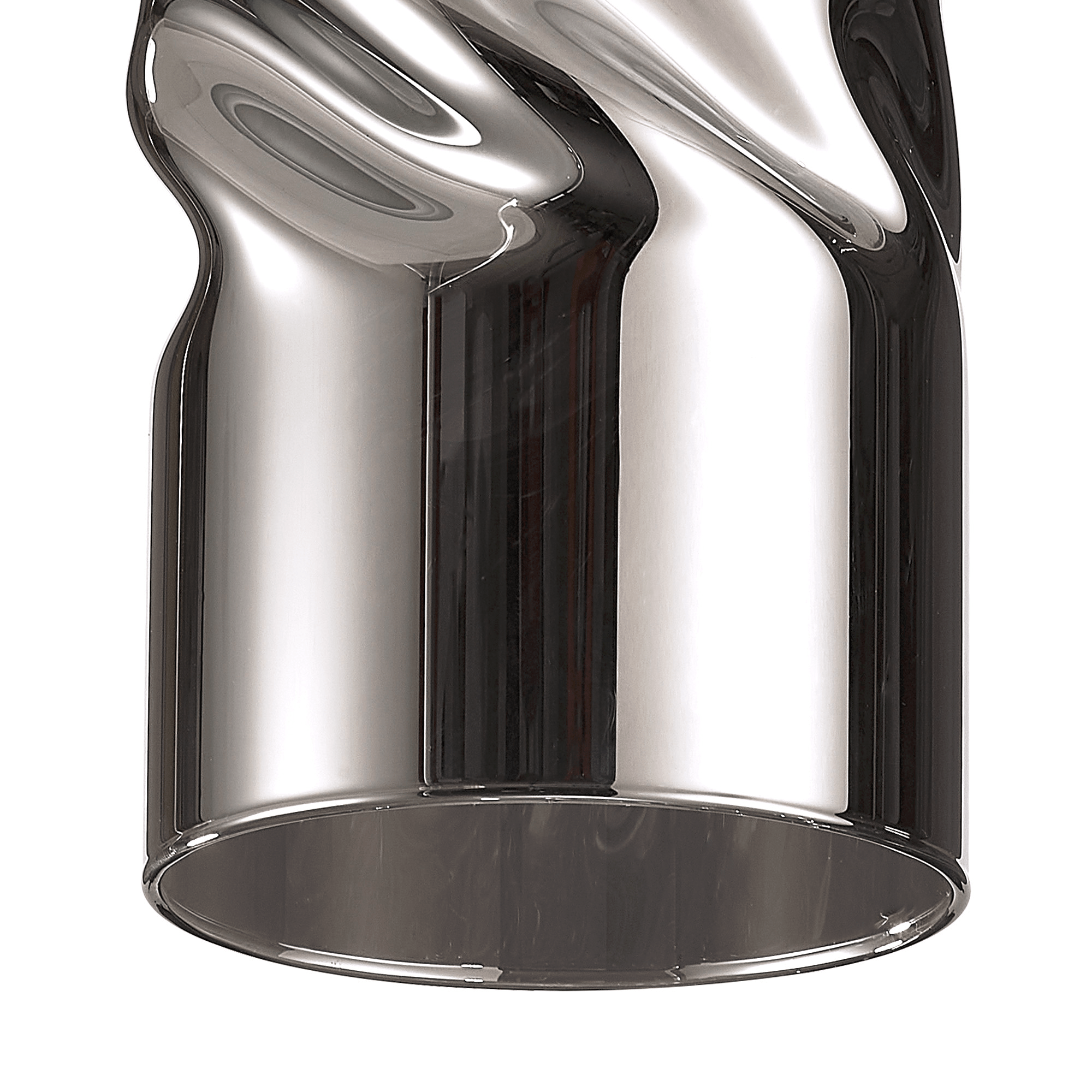 Luminosity Designs - Baron Tall Twisted Cylinder Glass Shade With Polished Chrome 3 Rod Suspension Plate - Luminosity Designs Ltd