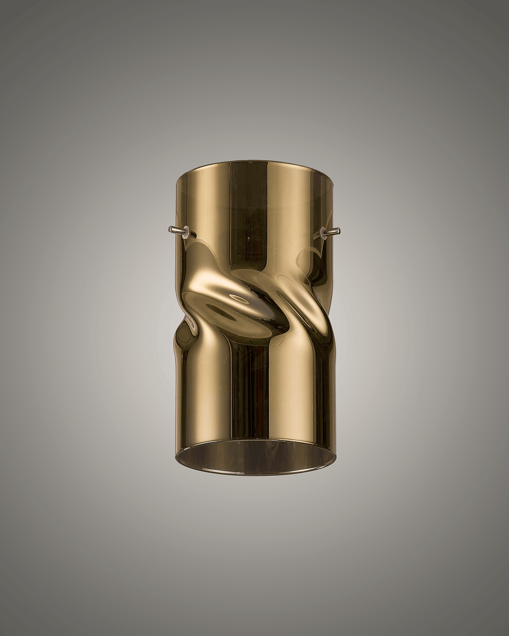 Luminosity Designs - Baron Tall Twisted Cylinder Glass Shade With Polished Chrome 3 Rod Suspension Plate - Luminosity Designs Ltd