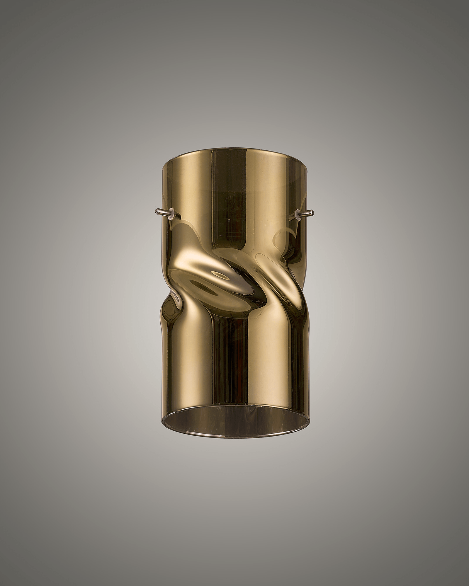 Luminosity Designs - Baron Tall Twisted Cylinder Glass Shade With Polished Chrome 3 Rod Suspension Plate - Luminosity Designs Ltd