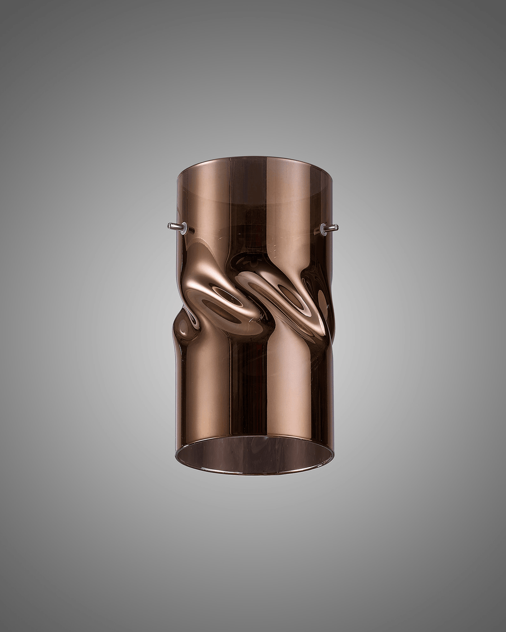 Luminosity Designs - Baron Tall Twisted Cylinder Glass Shade With Polished Chrome 3 Rod Suspension Plate - Luminosity Designs Ltd