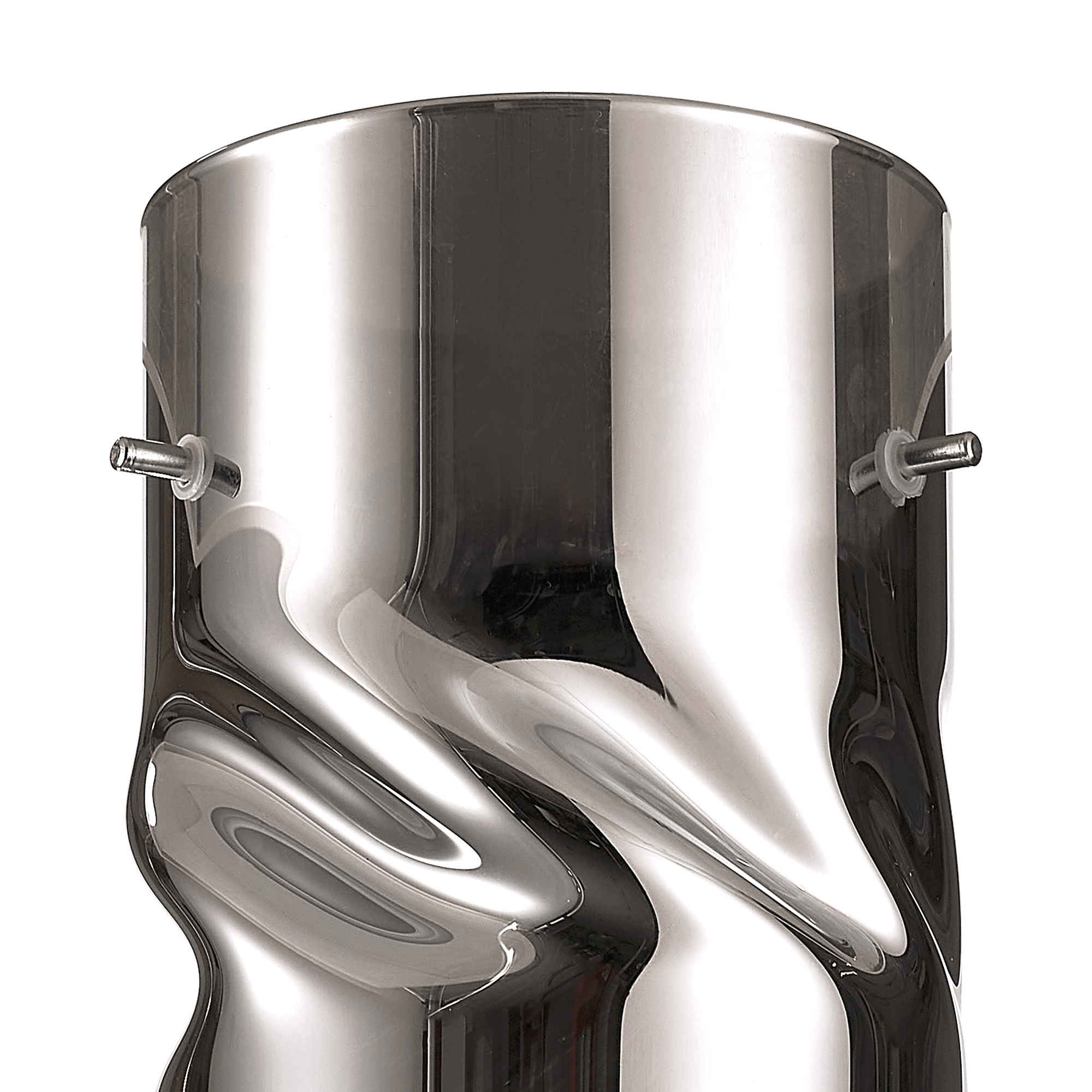 Luminosity Designs - Baron Tall Twisted Cylinder Glass Shade With Polished Chrome 3 Rod Suspension Plate - Luminosity Designs Ltd