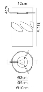 Luminosity Designs - Baron Tall Twisted Cylinder Glass Shade With Polished Chrome 3 Rod Suspension Plate - Luminosity Designs Ltd