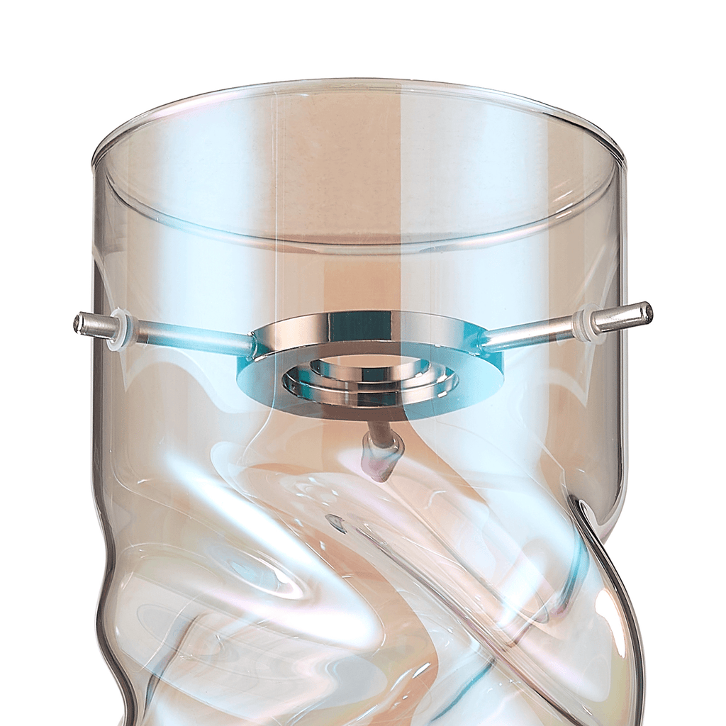 Luminosity Designs - Baron Tall Twisted Cylinder Glass Shade With Polished Chrome 3 Rod Suspension Plate - Luminosity Designs Ltd