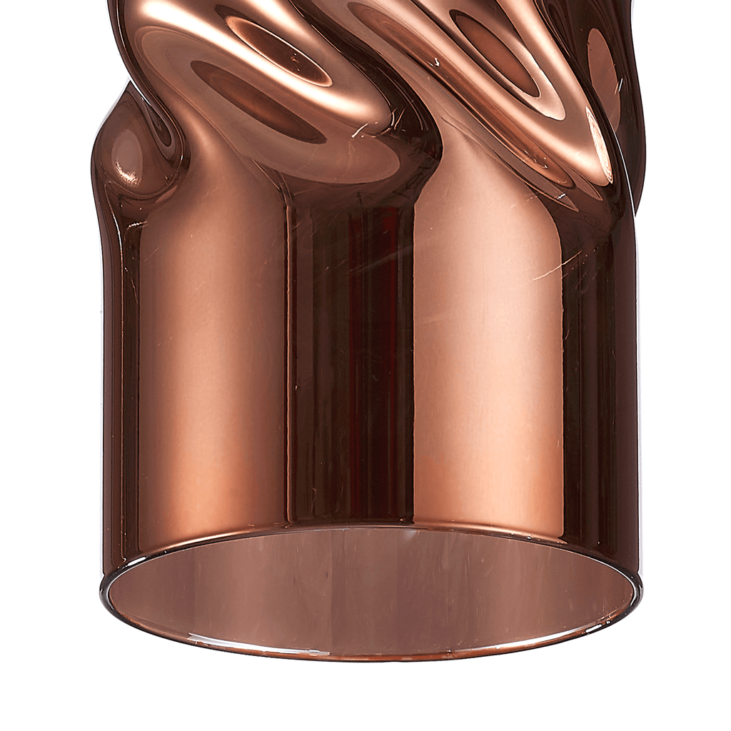 Luminosity Designs - Baron Tall Twisted Cylinder Glass Shade With Polished Chrome 3 Rod Suspension Plate - Luminosity Designs Ltd