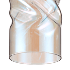 Luminosity Designs - Baron Tall Twisted Cylinder Glass Shade With Polished Chrome 3 Rod Suspension Plate - Luminosity Designs Ltd