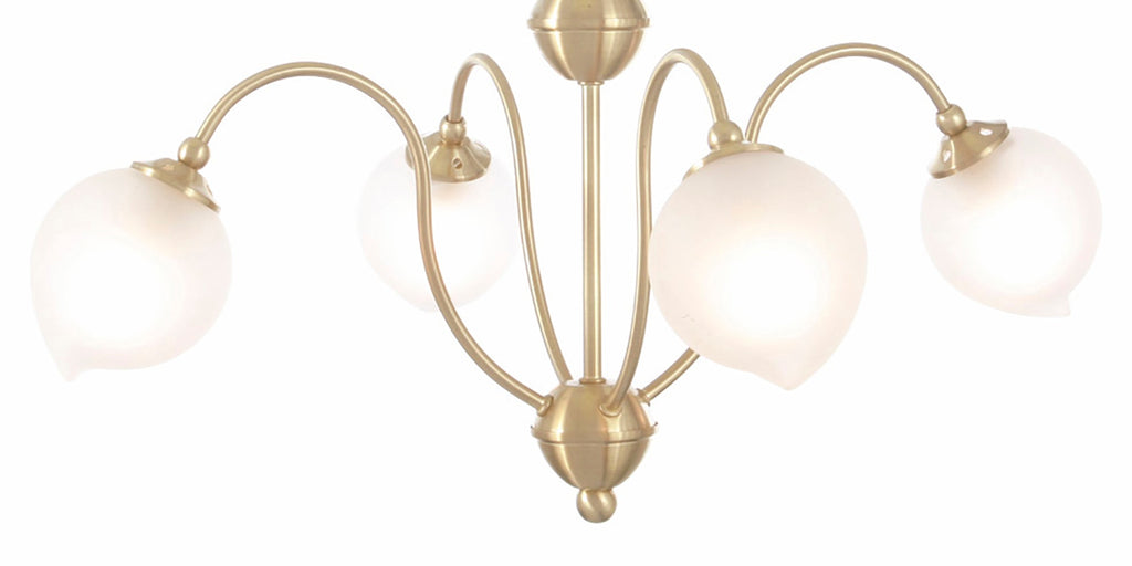 Diyas - Bastia 4 Light G9 Satin Gold Pendant (Diyas IL20241) - Luminosity Designs Ltd
