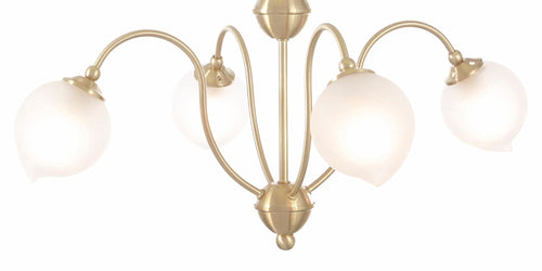 Diyas - Bastia 4 Light G9 Satin Gold Pendant (Diyas IL20241) - Luminosity Designs Ltd
